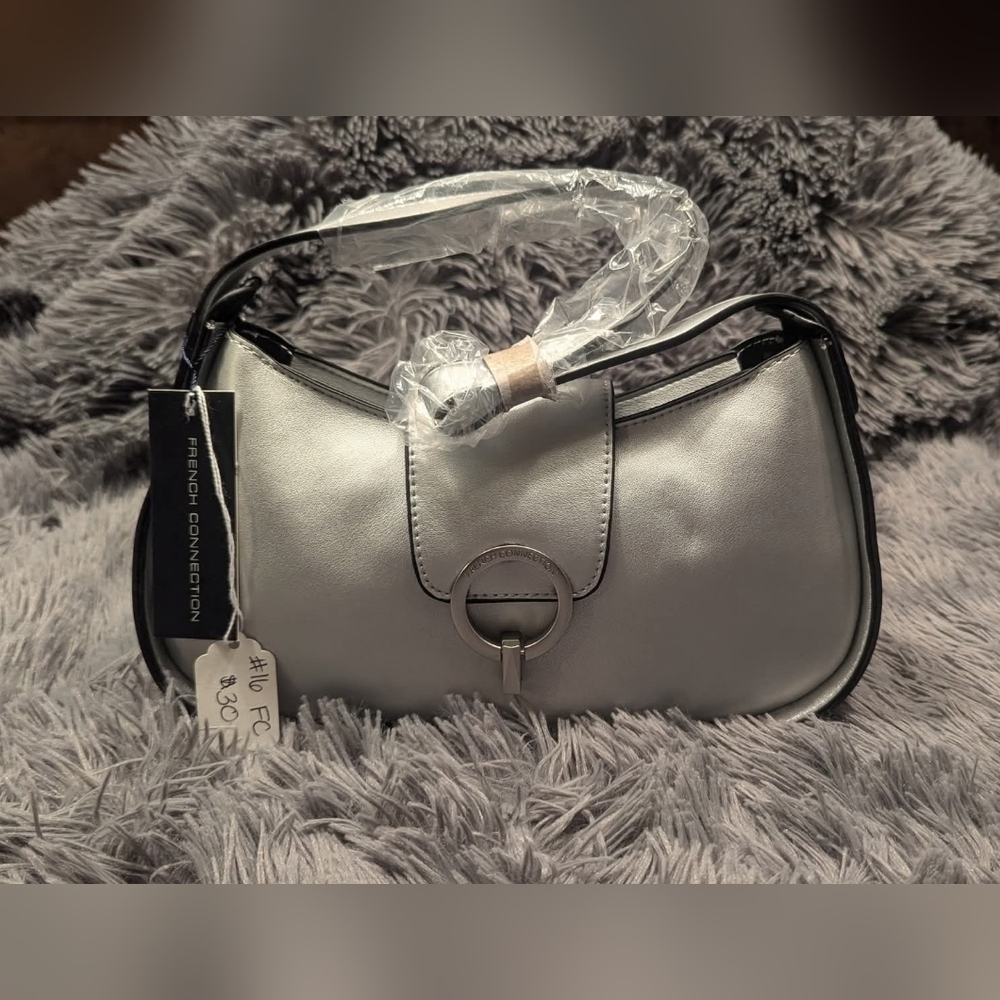 French Connection "Zia" Silver Bag